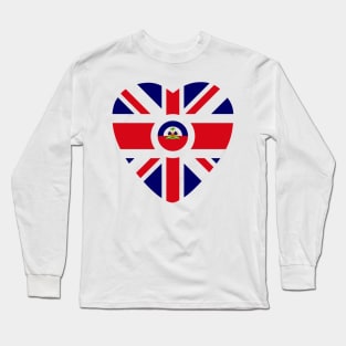 British Haitian Multinational Patriot Flag Series (Heart) Long Sleeve T-Shirt